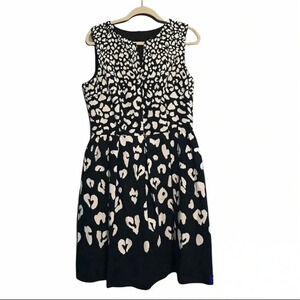 David Meister Fit & Flare Black White Dress 
Size 14